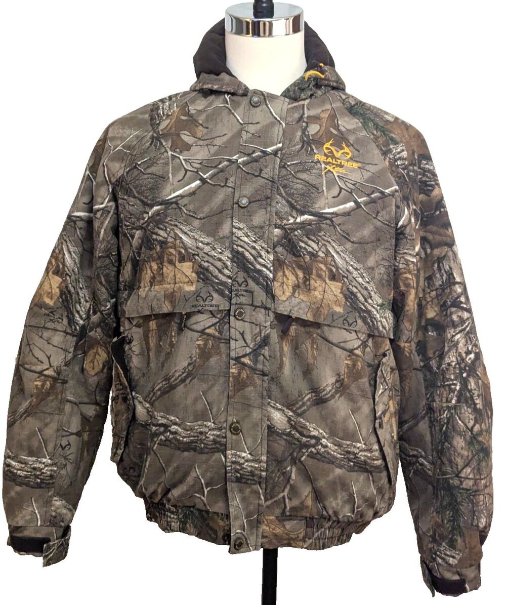 Realtree Xtra Camo Jacket Mens Large Insulated Hooded Hunting Canvas Read Descri